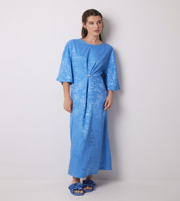 Jacquard Satin Maxi Dress