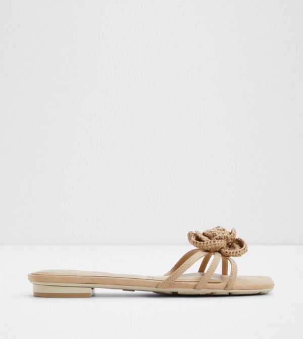 WILDBLOOM Floral Applique Flat Sandals