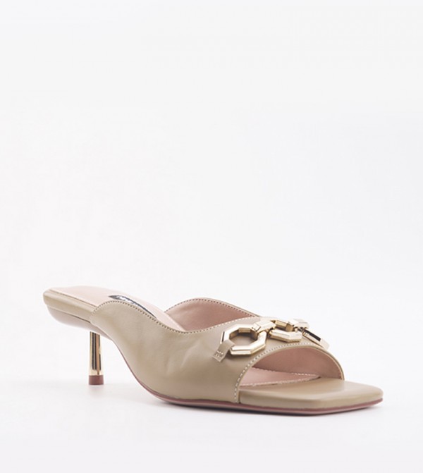 BARR Metal Accent Heel Sandals