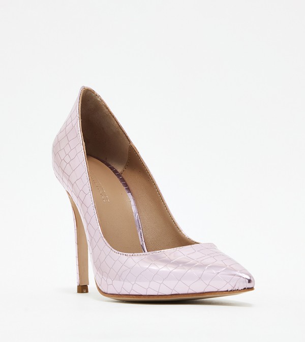 Textured Pointed Toe Pumps