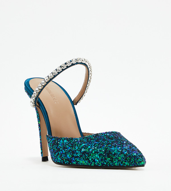 Embellished Glitter Pumps