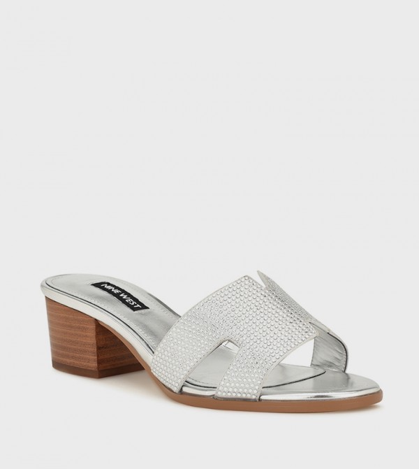 AUBREYH Embellished Block Heel Sandals