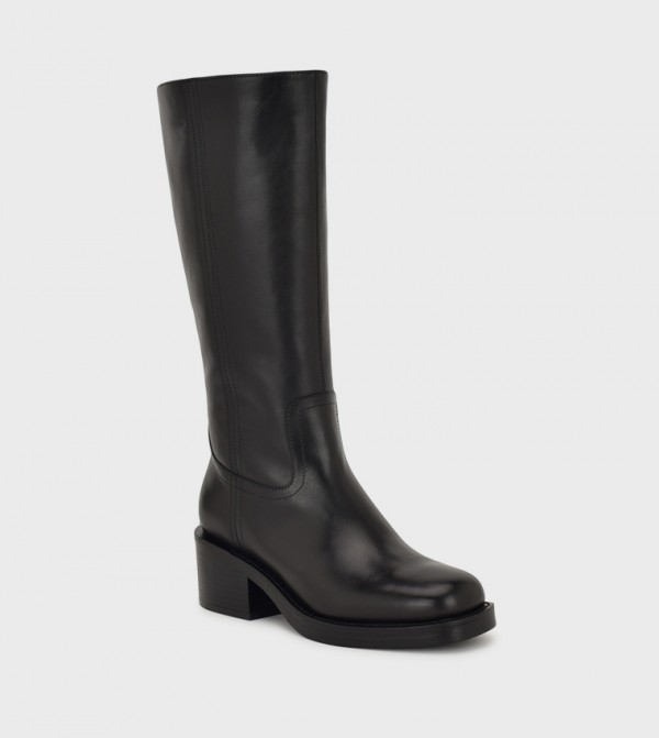 BROKLYN Solid Square Toe Mid Calf Boots
