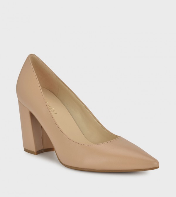 Pointed Toe Block Heel Pumps
