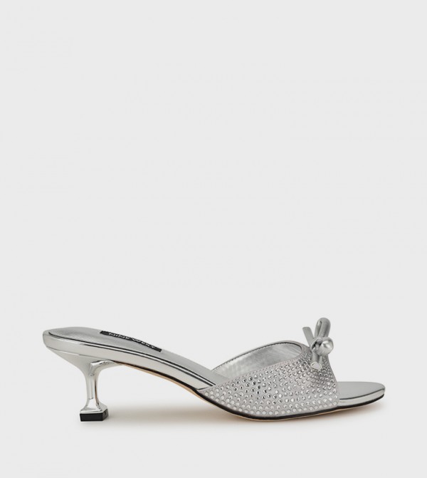 DELLY Embellished Kitten Heel Sandals