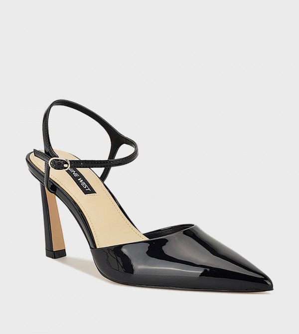 DRES Glossy Ankle Strap Pumps