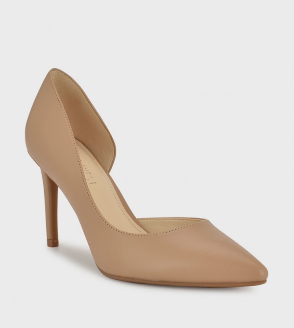 Pointed Toe Block Stiletto Pumps