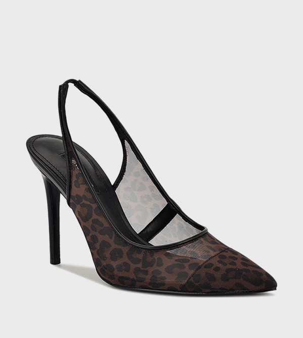 FEATHERP Animal Print Slingback Pumps