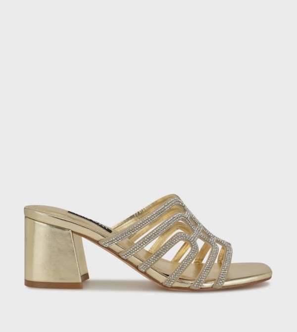 GRASSA Embellished Block Heel Sandals