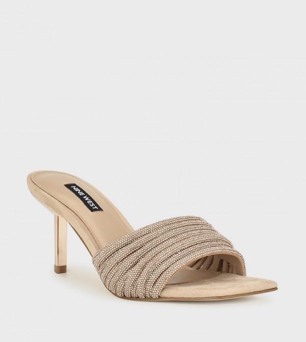 Buy Charles & Keith Embellished Open Toe Heel Sandals In Gold 