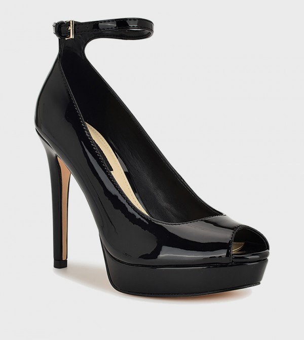 HINKO Glossy Ankle Strap Pumps