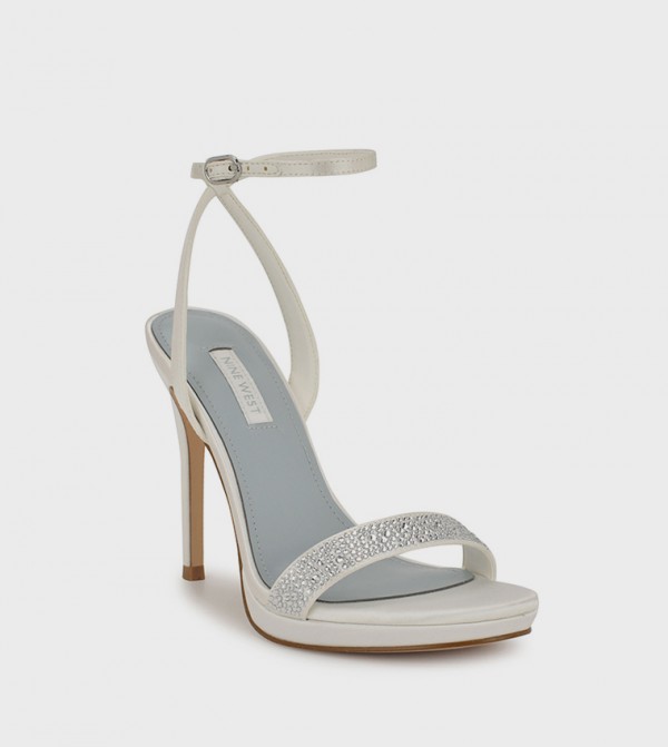 LOOLAH Embellished Ankle Strap Heeled Sandals