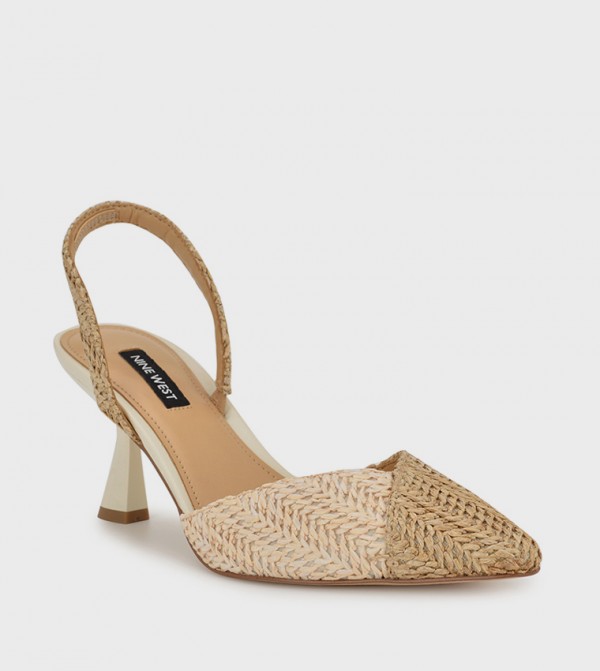 MAOUA Straw Slingback Pumps