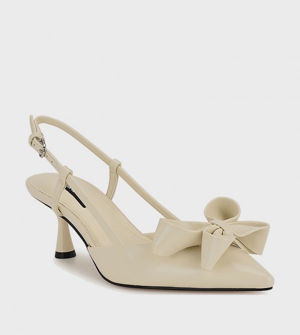 RASKA Appliqued Slingback Pumps