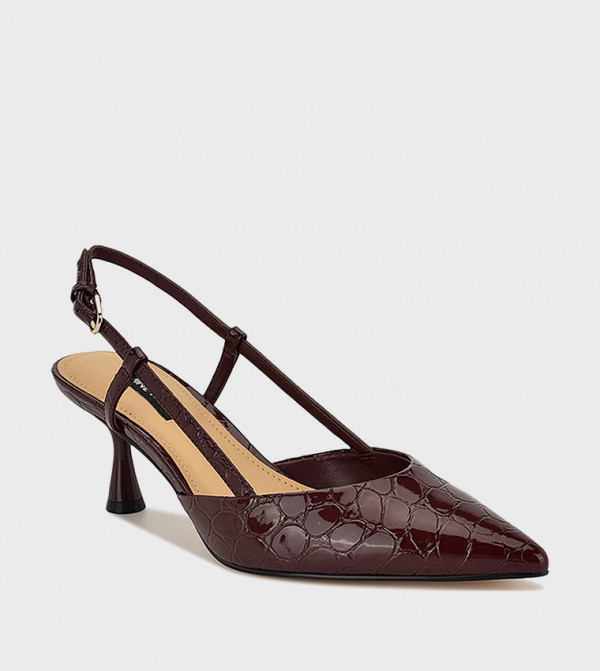 RHONDA Textured Slingback Pumps