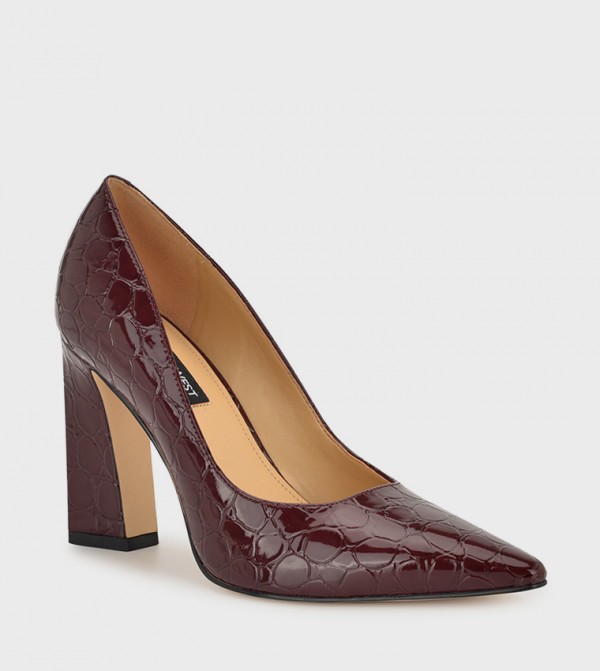 TAMANT Textured Block Heel Pumps