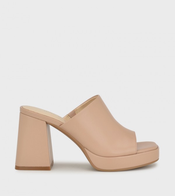 TUNEA Peep Toe Block Heel Sandals