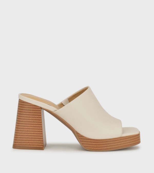 TUNEA Peep Toe Block Heel Sandals