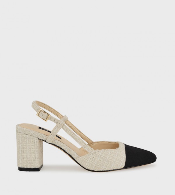 Buy Nine West UNDA Cap Toe Slingback Pumps In White