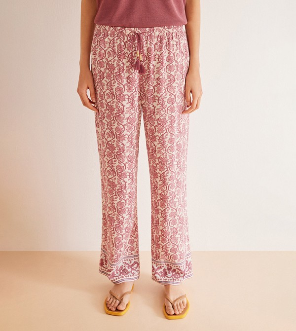 Printed Drawstring Waist Pants