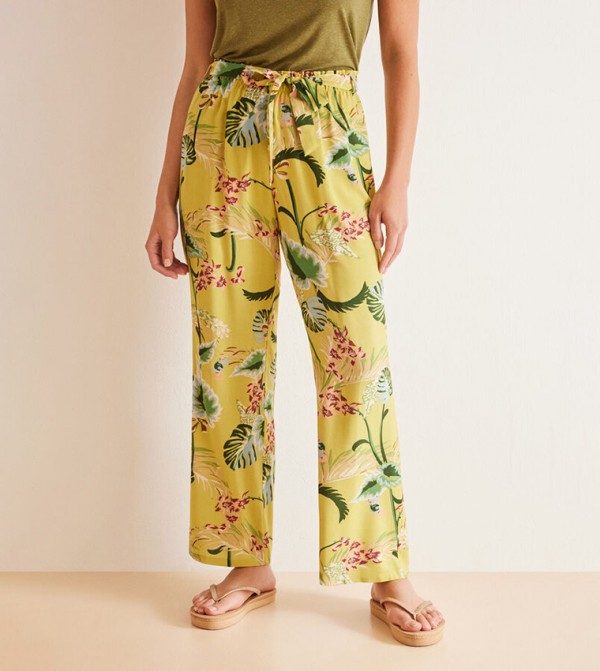 Floral Printed Drawstring Waist Pyjama Bottom 
