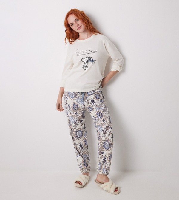 Floral Drawstring Waist Pyjama Pants