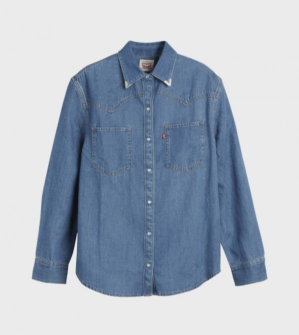 Teodora Western Long Sleeves Denim Shirt