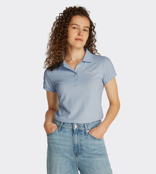 Logo Detail Short Sleeves Polo T-Shirt