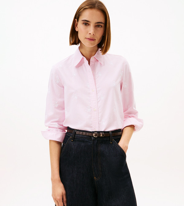 قميص أكسفورد مخطط كم طويل 