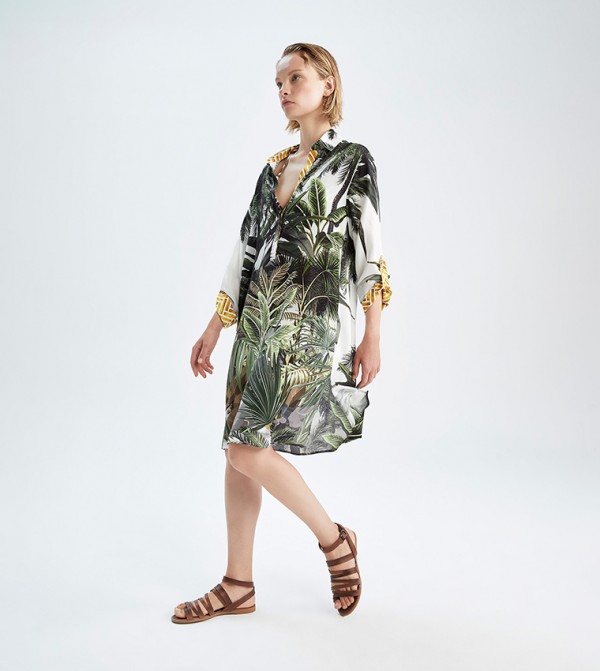 Palm leaf deals dress h&m