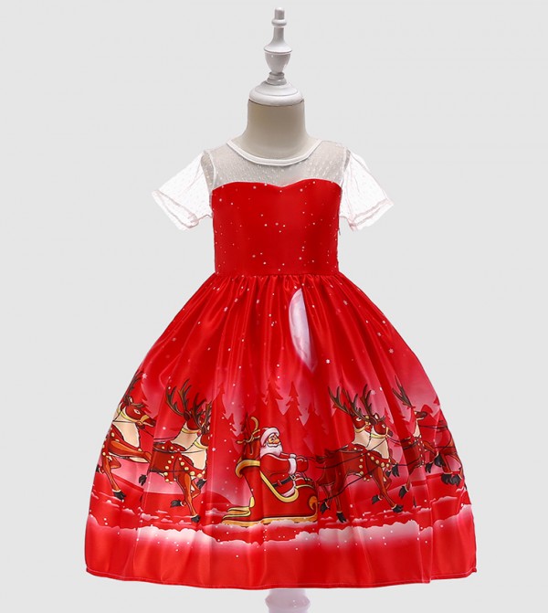 Christmas Santa Theme Fit and Flare Dress