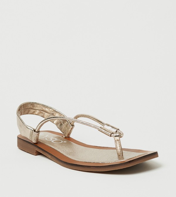 RYLIE Textured Slingback Flat Sandals