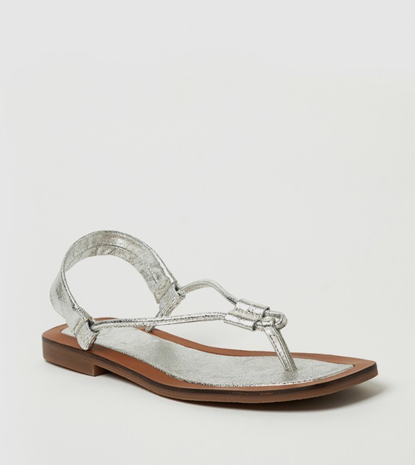 CHASE Textured Slingback Flat Sandals