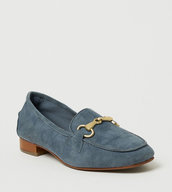 TESSA Suede Metal Accent Loafers