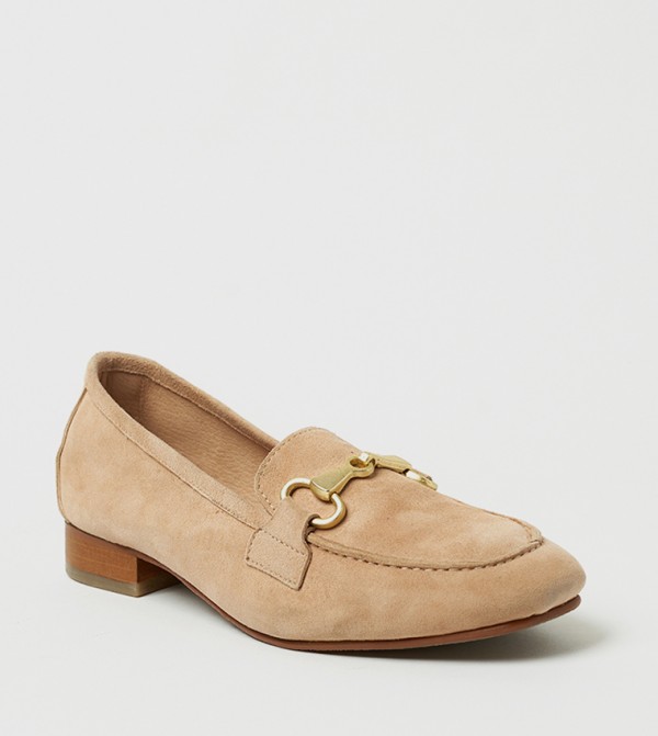 FIONA Suede Metal Accent Loafers