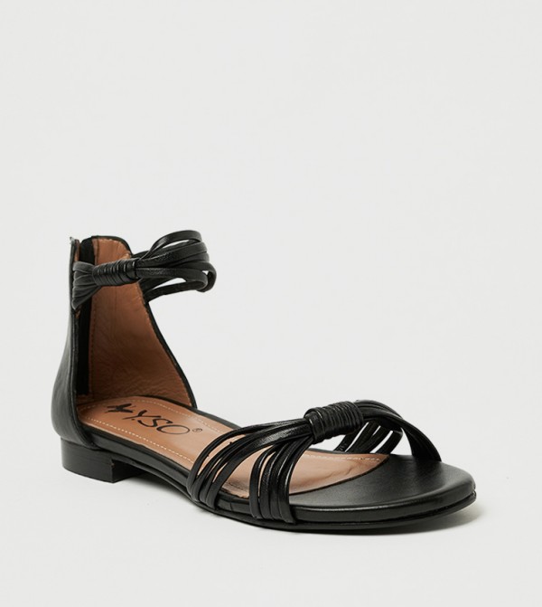 SAGE Open Toe Ankle Strap Flat Sandals
