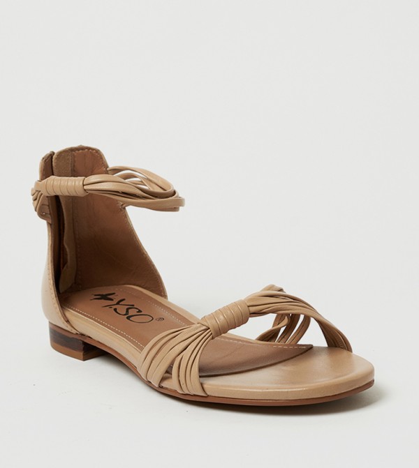 MARGOT Open Toe Ankle Strap Flat Sandals