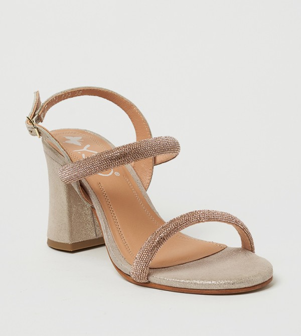 KAZAK Embellished Open Toe Heel Sandals