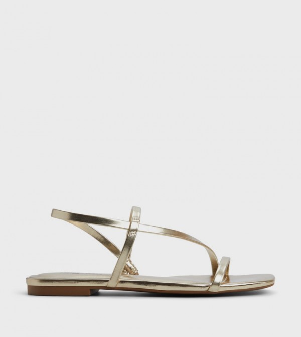 ZERAH Metallic Slingback Flat Sandals