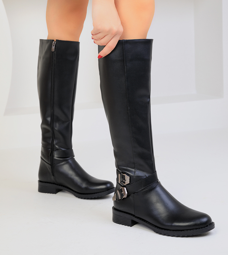 Round Toe Knee High Boots