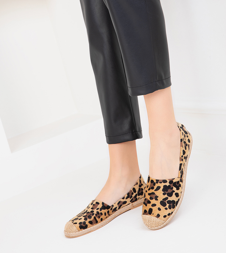 Buy SOHO Leopard Print Espadrilles In Brown 6thStreet Bahrain