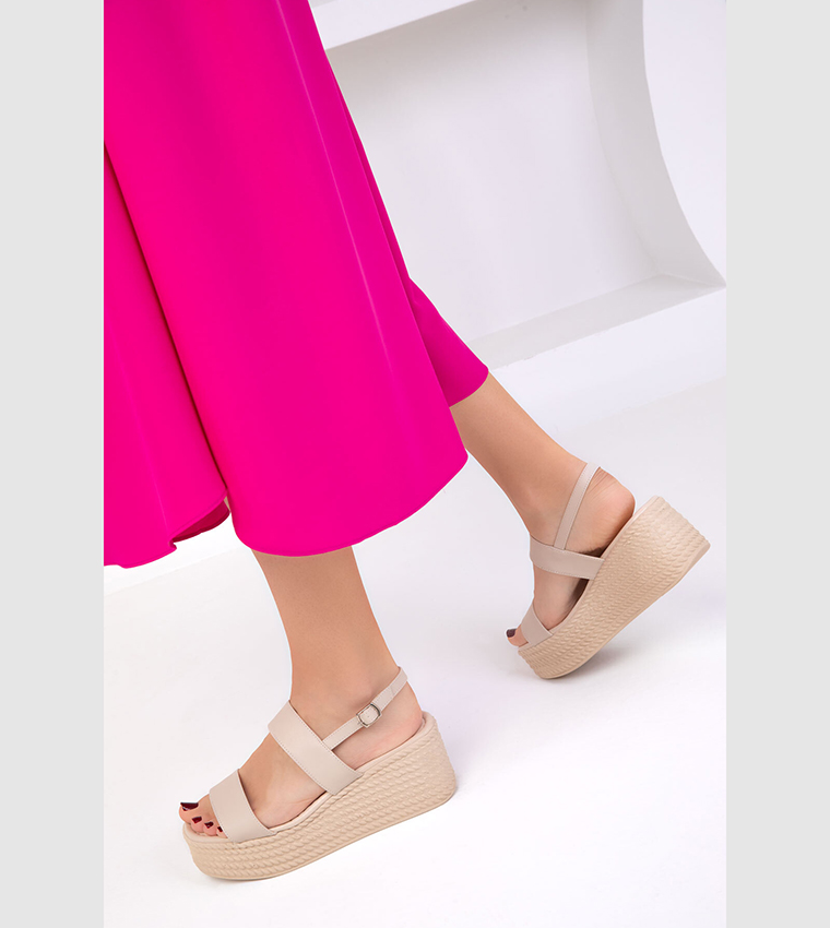 Rope Detail Slingback Wedges