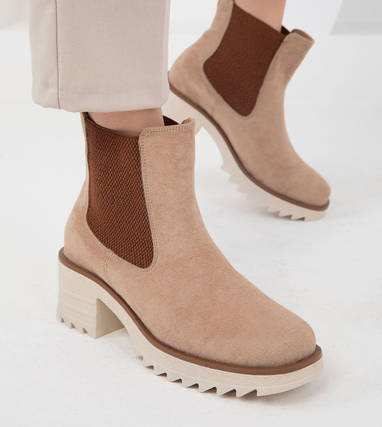 Buy SOHO Suede Chelsea Boots In Mink 6thStreet UAE