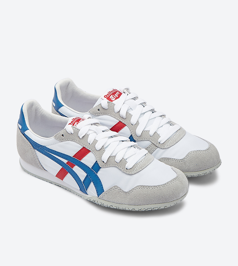Buy Onitsuka Tiger Serrano Lace Up Closure Round Toe Sneakers White In ...