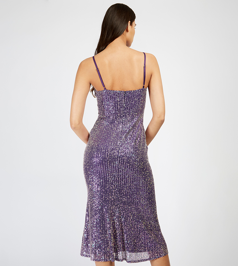 strapless open back dress Storia Purple Slip Dress – Franklin Sunset main image 0