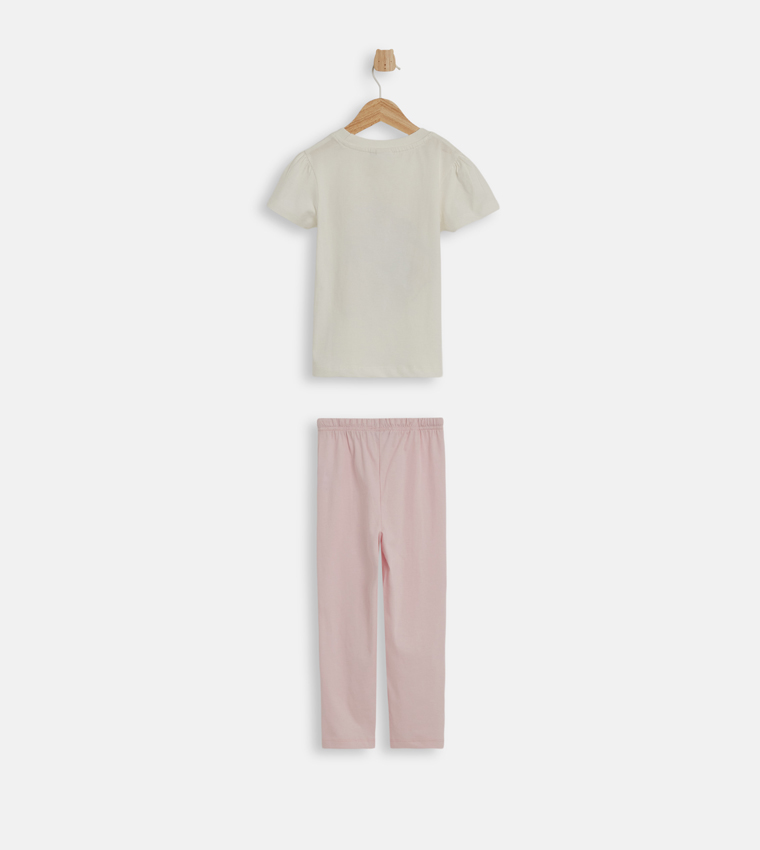 Printed Crew Neck Pyjama Set