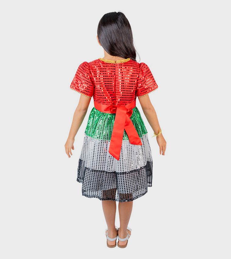 UAE National Flag Themed Sequined Dress