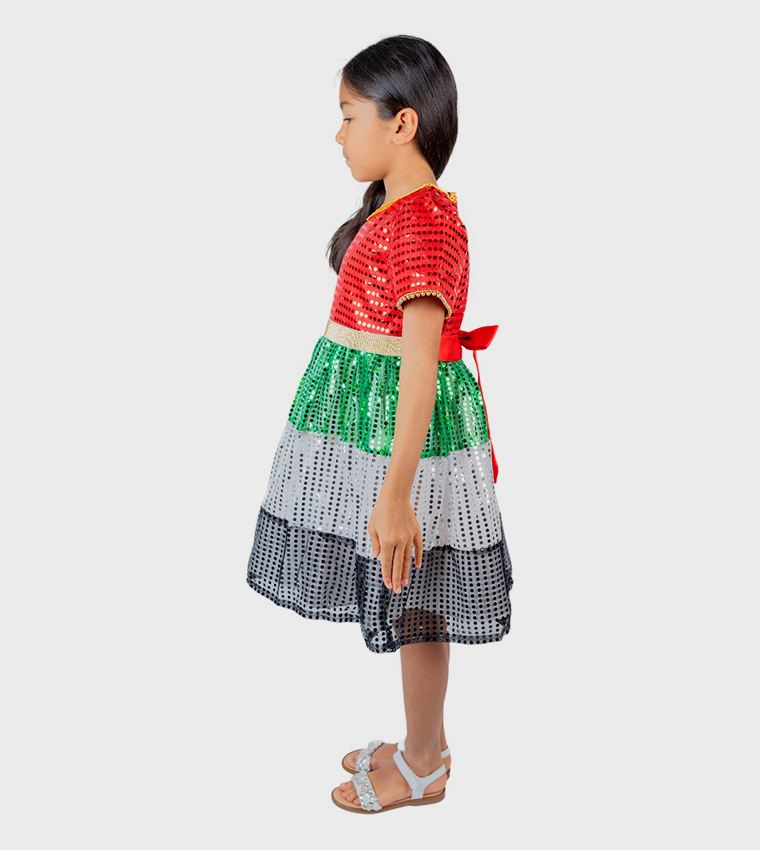 UAE National Flag Themed Sequined Dress
