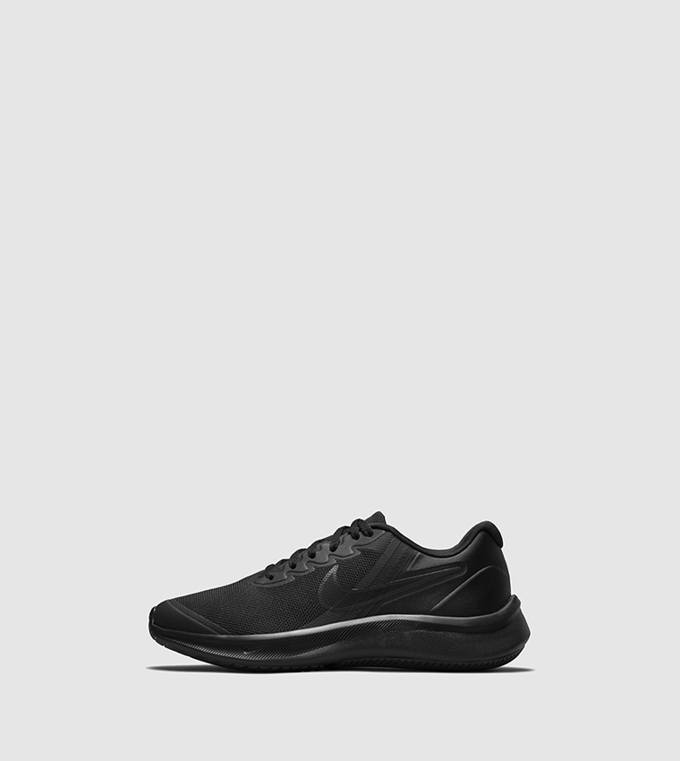 Buy Nike Star Runner 3GS Logo Detailed Running Shoes In Black ...