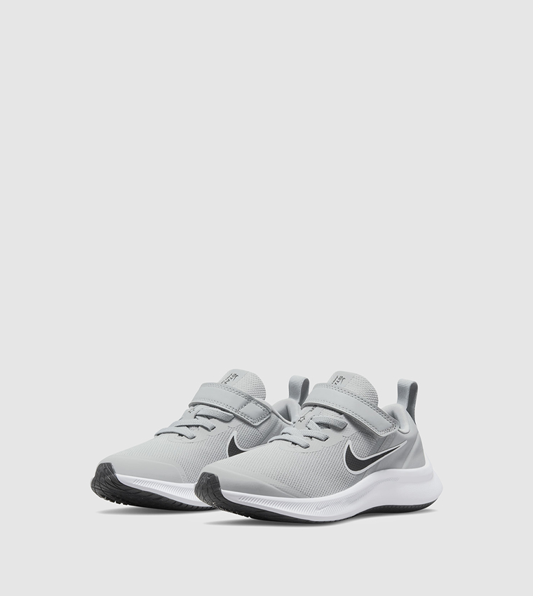 Buy Nike Star Runner 3GS Velcro Strap Running Shoes In Grey